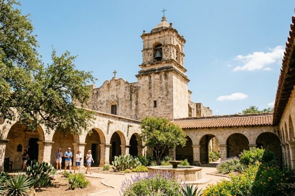 Mision colonial espanola en San Antonio, Texas